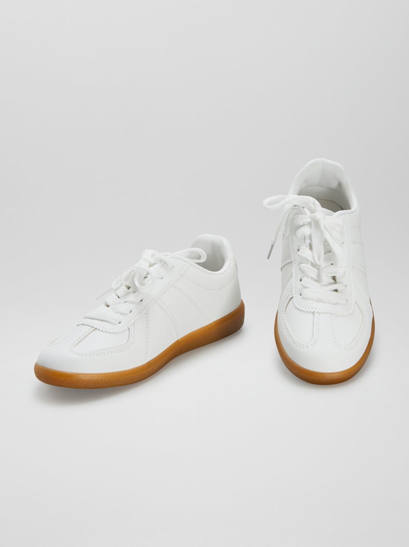 Zapatillas bajas lisas BLANCO - Kiabi