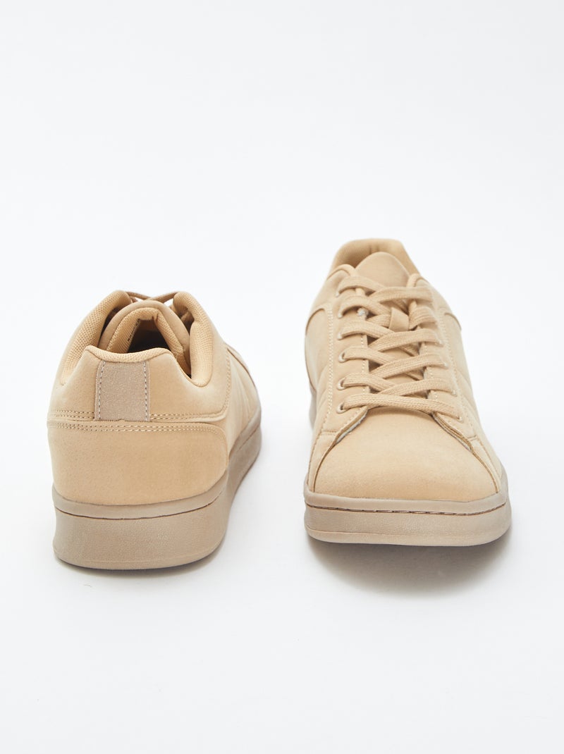 Zapatillas bajas lisas de antelina BEIGE - Kiabi
