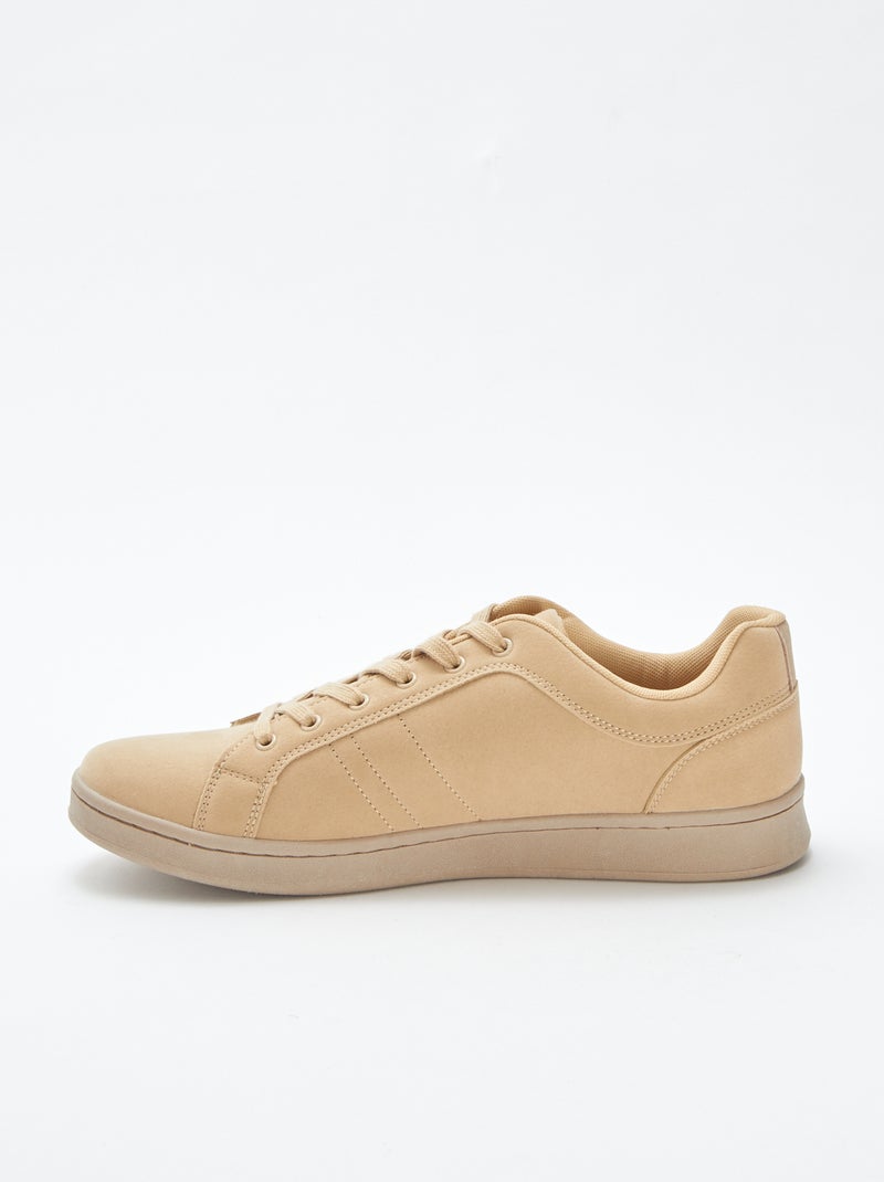 Zapatillas bajas lisas de antelina BEIGE - Kiabi