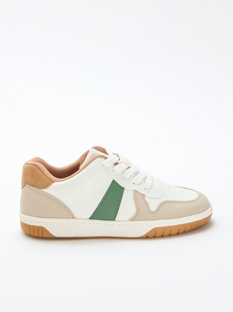 Zapatillas bajas reforzadas tricolor Blanco - Kiabi
