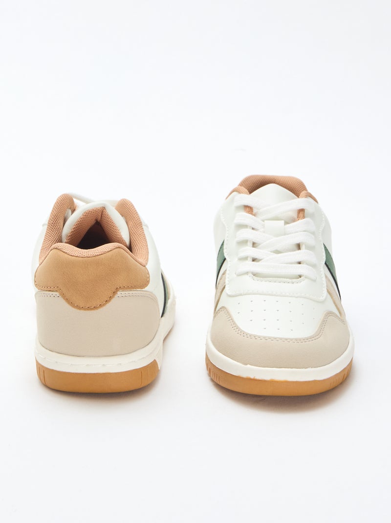 Zapatillas bajas reforzadas tricolor Blanco - Kiabi
