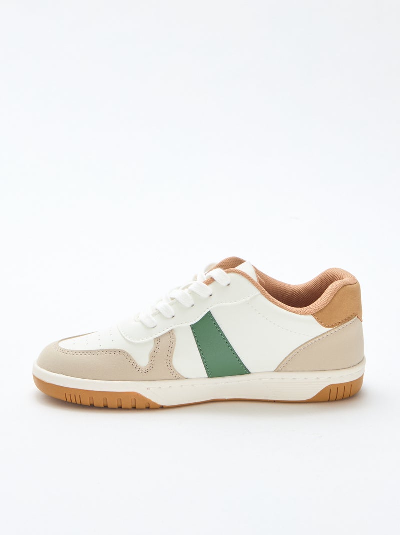 Zapatillas bajas reforzadas tricolor Blanco - Kiabi