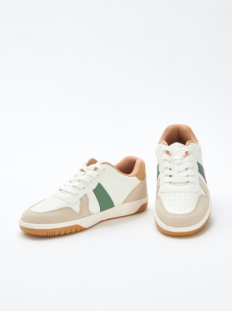 Zapatillas bajas reforzadas tricolor Blanco - Kiabi