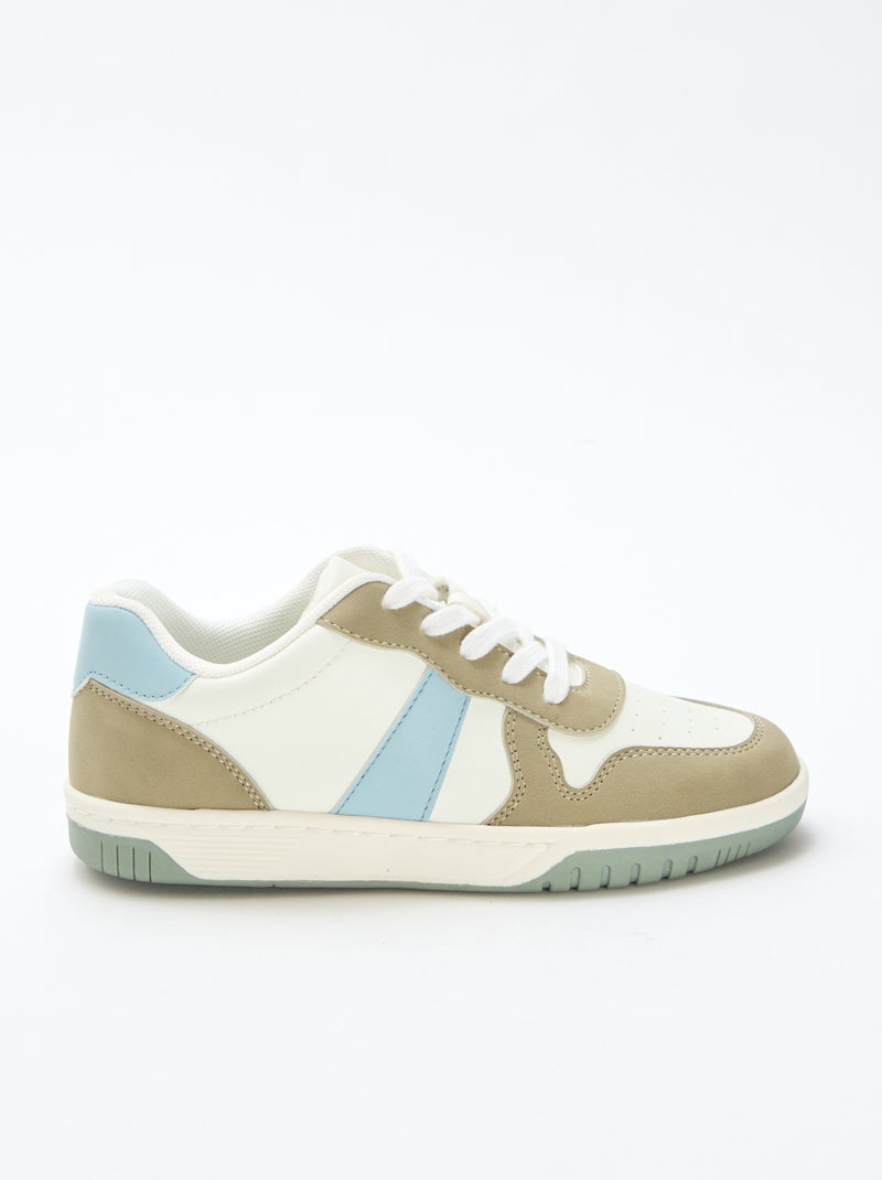 Zapatillas bajas reforzadas tricolor Kaki - Kiabi