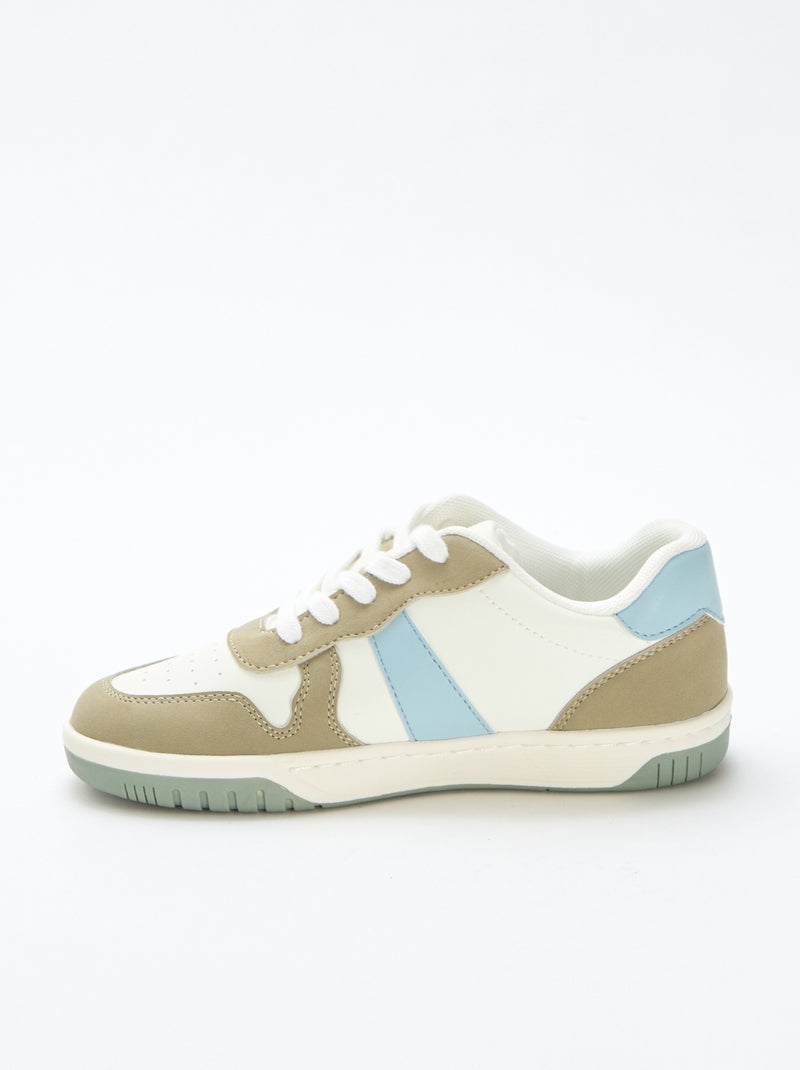 Zapatillas bajas reforzadas tricolor Kaki - Kiabi