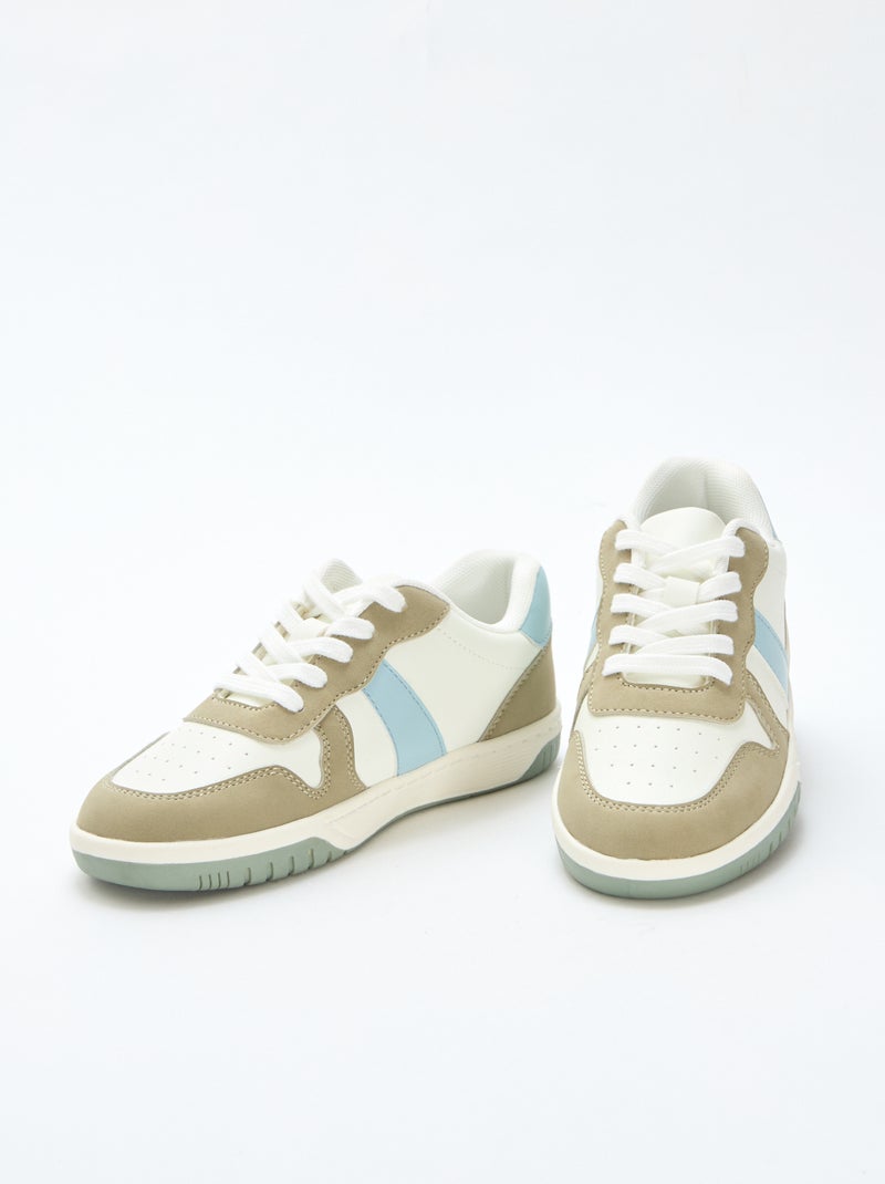 Zapatillas bajas reforzadas tricolor Kaki - Kiabi