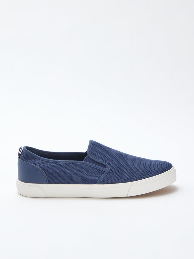 Zapatillas bajas sin cordones de malla Azul - Kiabi