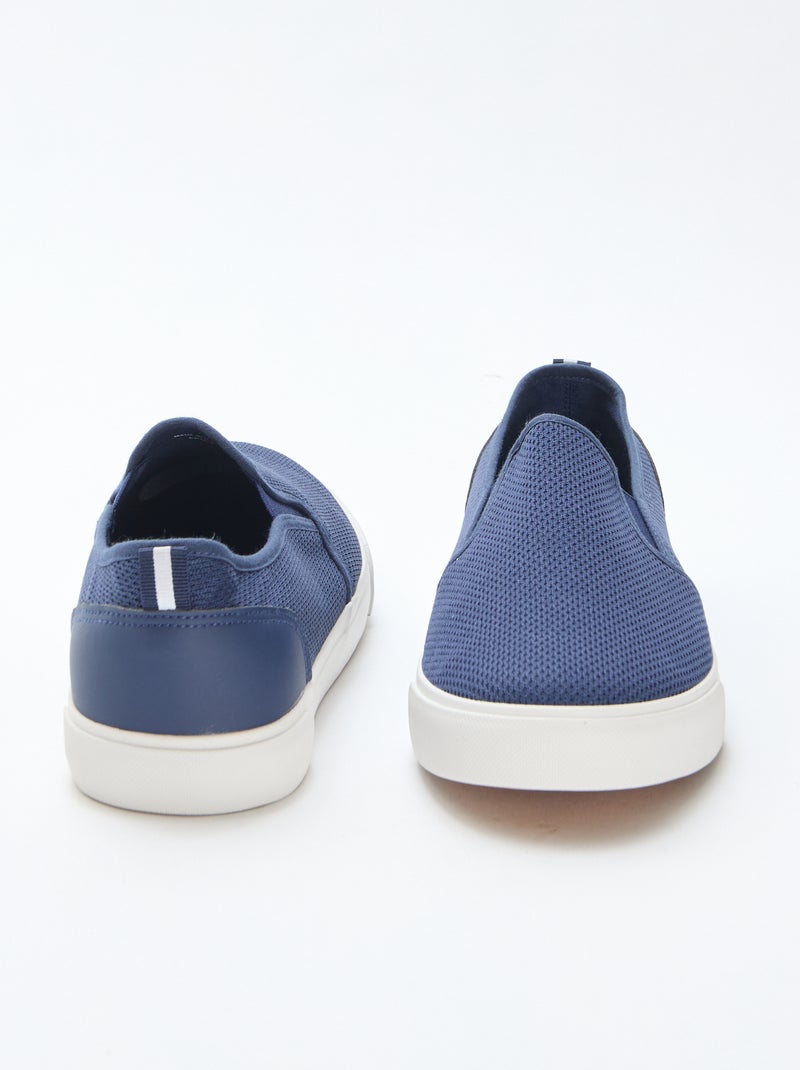 Zapatillas bajas sin cordones de malla Azul - Kiabi