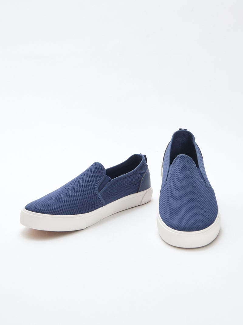 Zapatillas bajas sin cordones de malla Azul - Kiabi