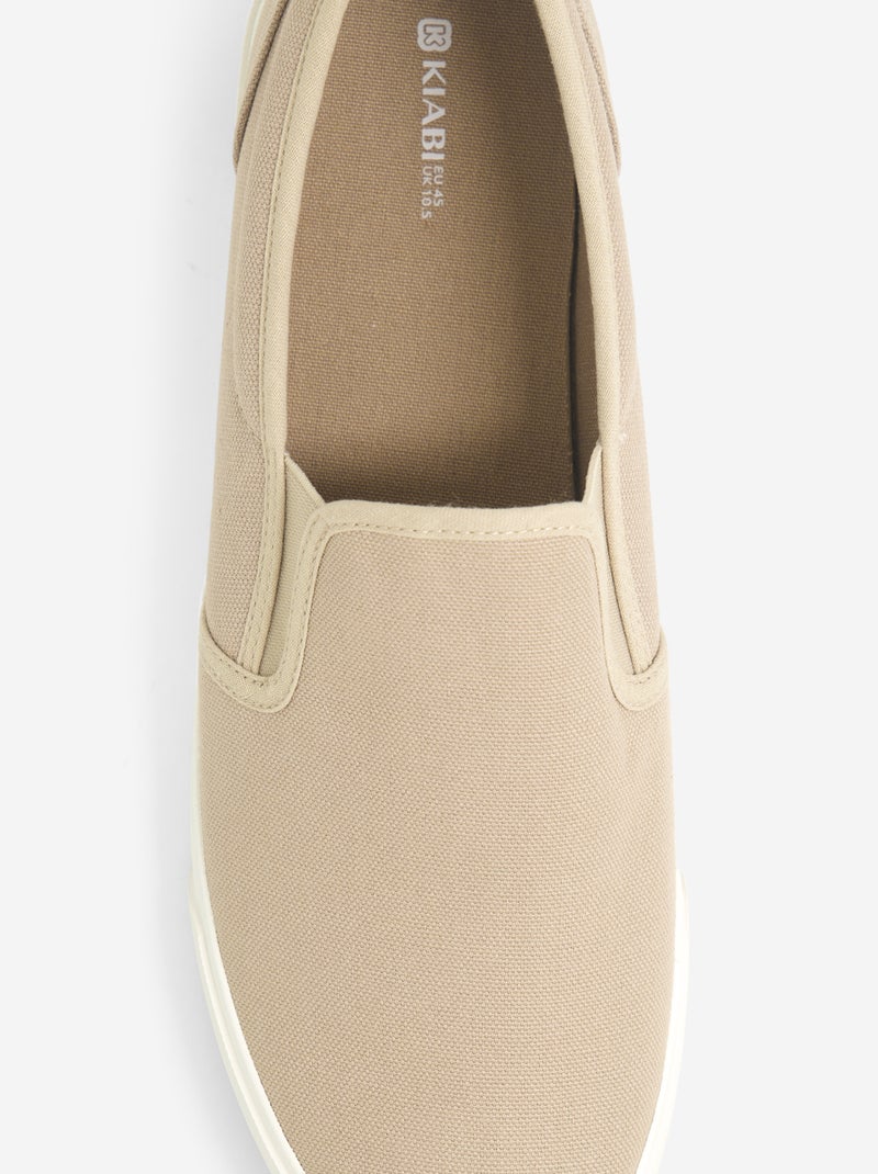 Zapatillas bajas slip-on Beige - Kiabi