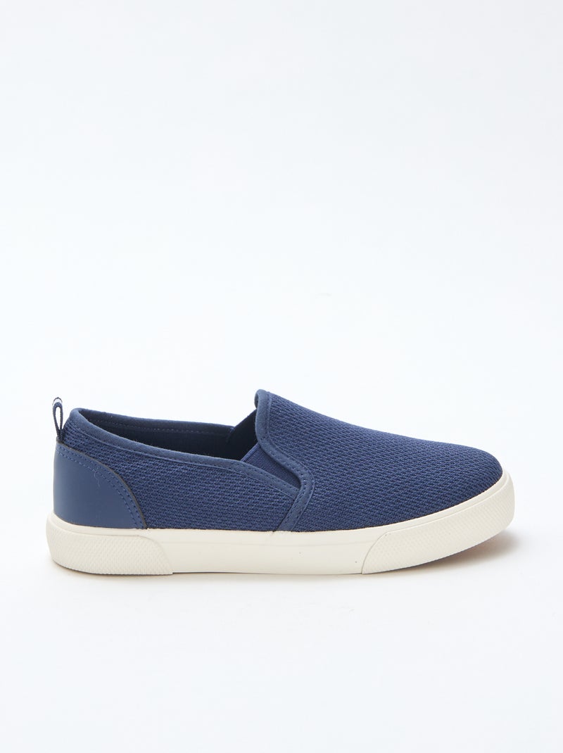 Zapatillas bajas slip-on de malla lisa Azul - Kiabi
