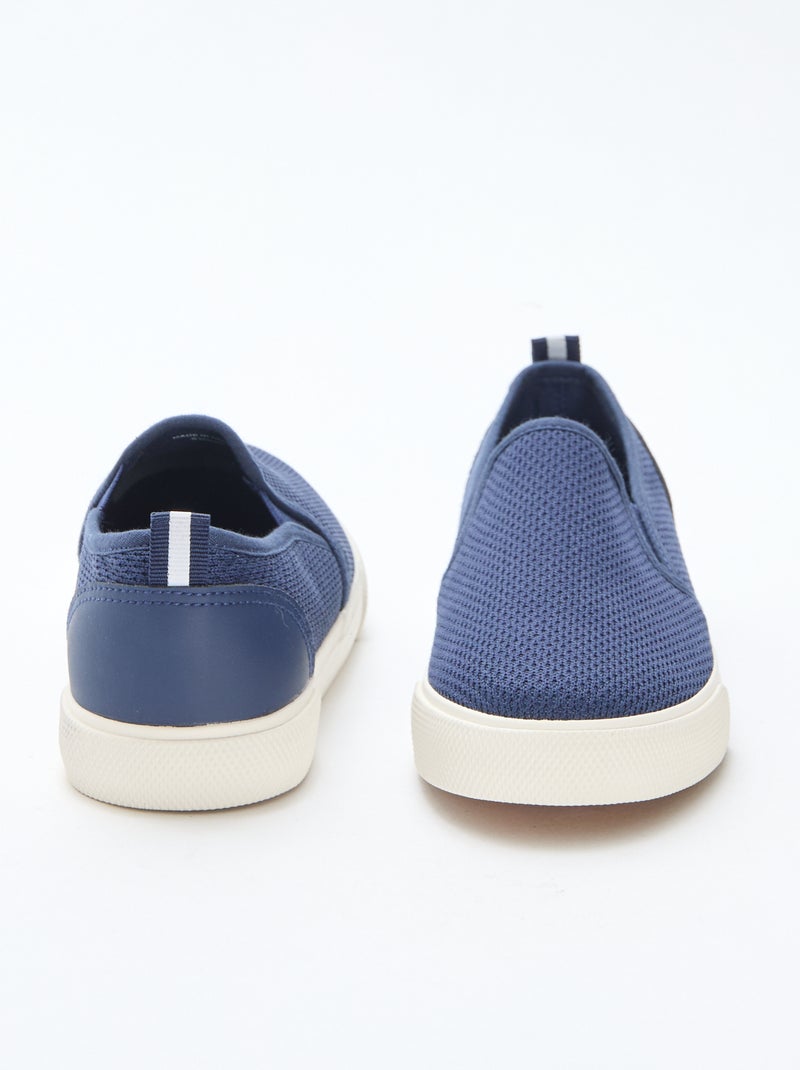 Zapatillas bajas slip-on de malla lisa Azul - Kiabi