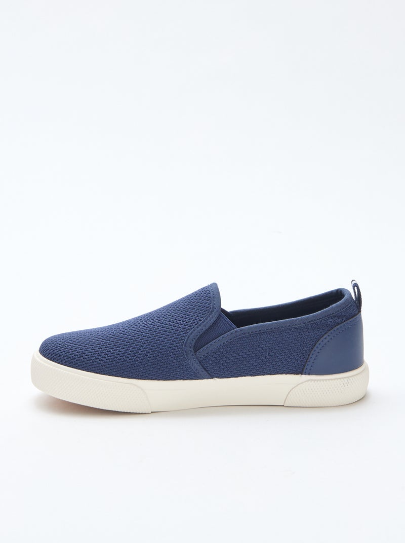 Zapatillas bajas slip-on de malla lisa Azul - Kiabi