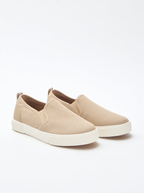 Zapatillas bajas slip-on de malla lisa - Kiabi