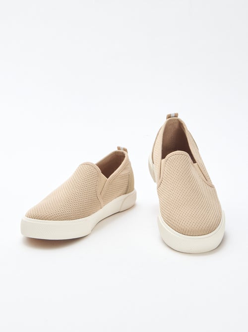 Zapatillas bajas slip-on de malla lisa - Kiabi