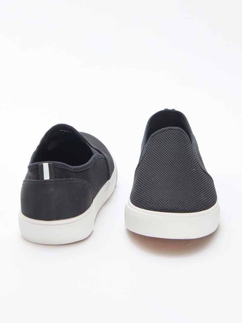 Zapatillas bajas slip-on de malla Negro - Kiabi