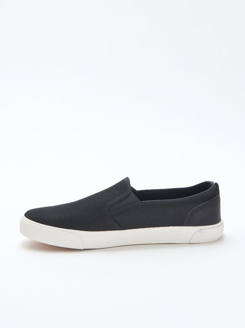 Zapatillas bajas slip-on de malla Negro - Kiabi