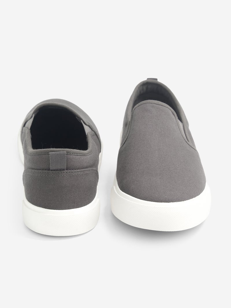 Zapatillas bajas slip-on Gris - Kiabi