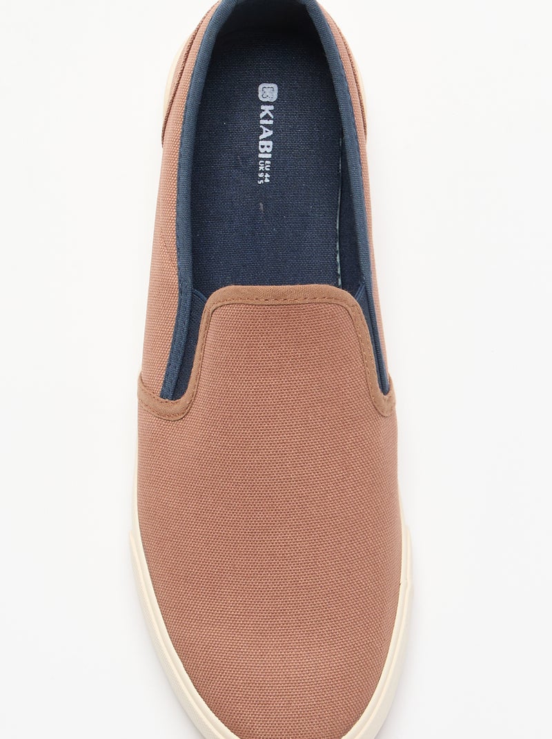 Zapatillas bajas slip-on Marron - Kiabi