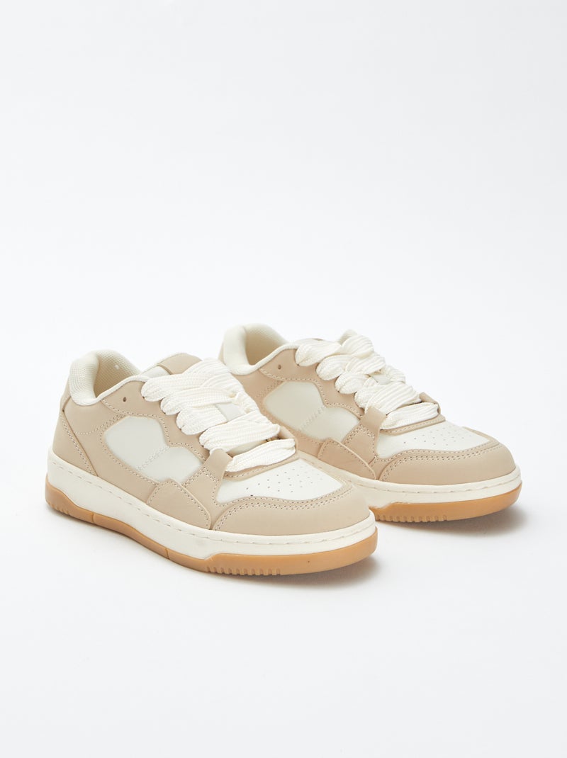 Zapatillas bajas tipo skate Beige - Kiabi