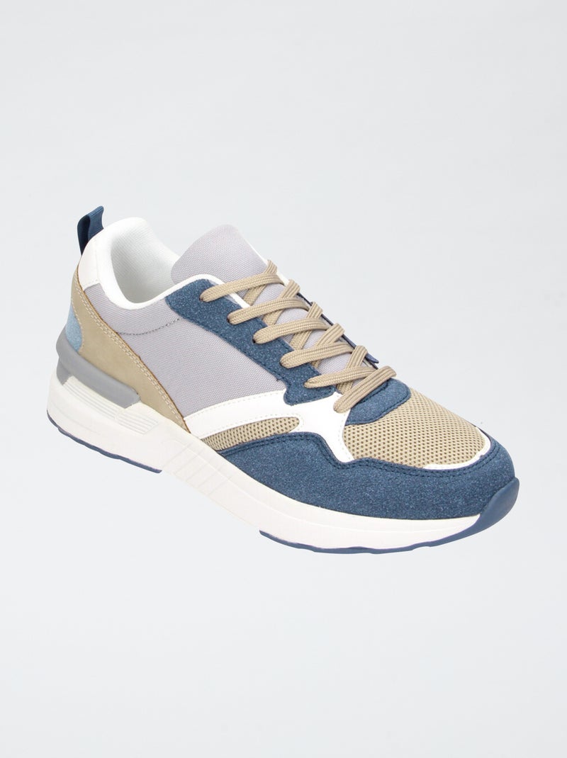 Zapatillas bajas tricolor Azul - Kiabi