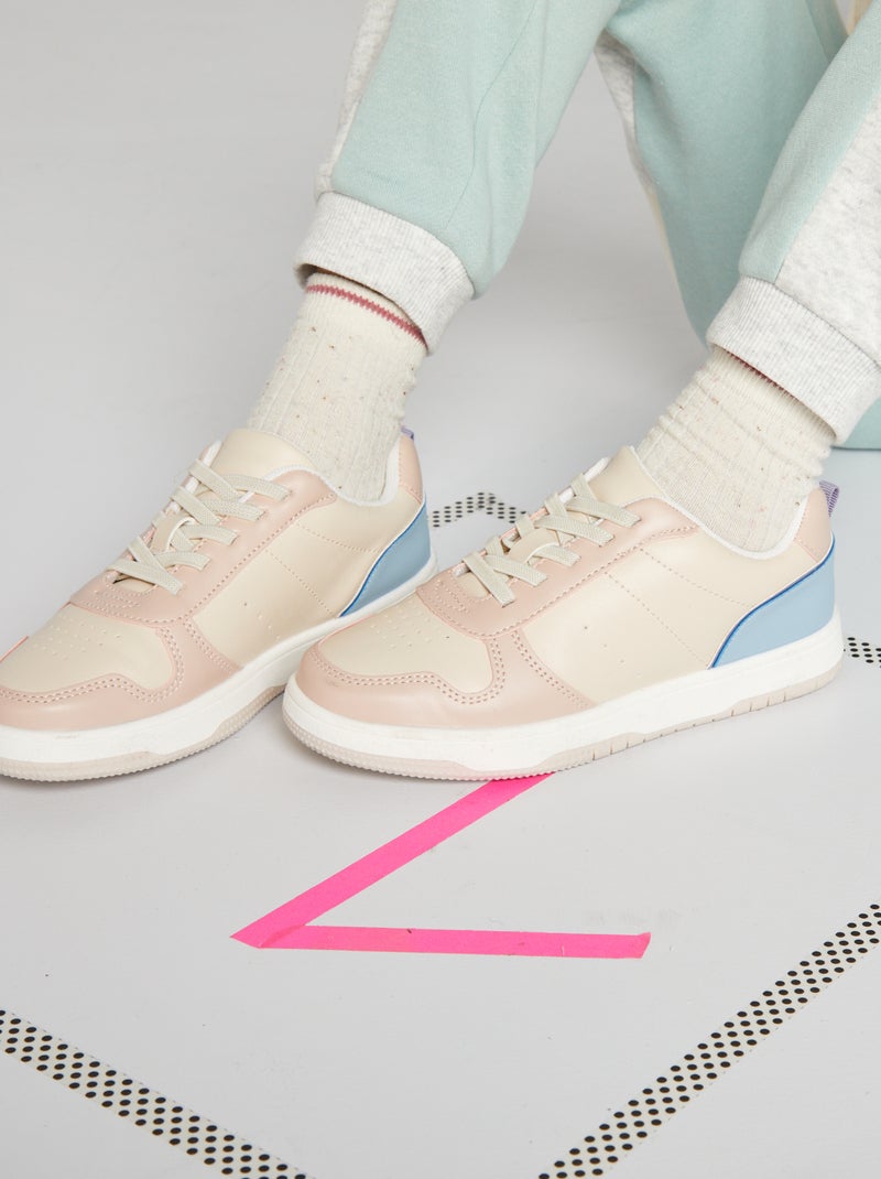 Zapatillas bajas tricolor Blanco - Kiabi