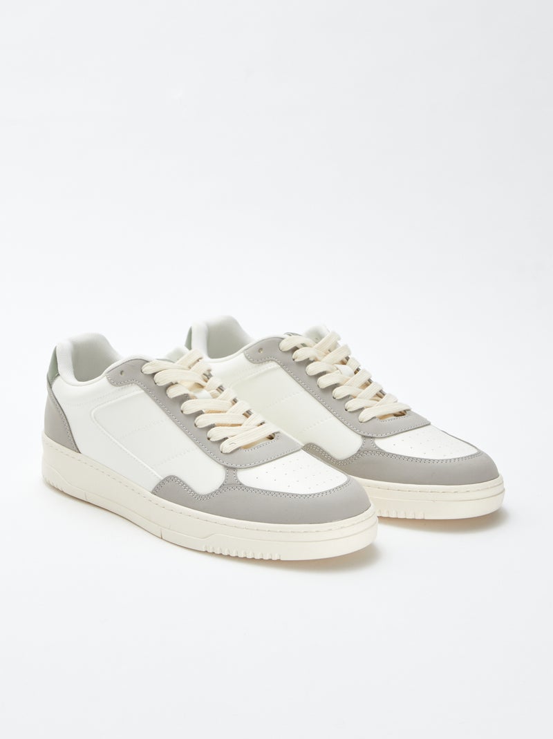 Zapatillas bajas tricolores Blanco - Kiabi