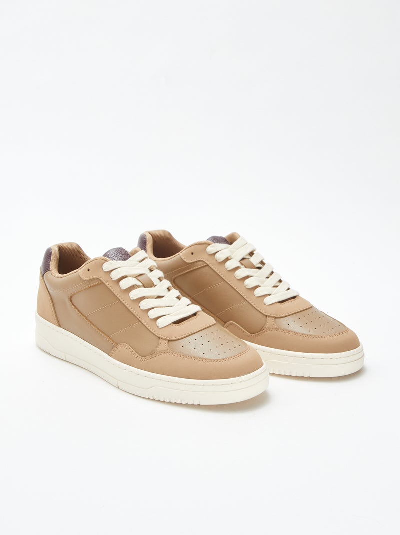 Zapatillas bajas tricolores Marron - Kiabi