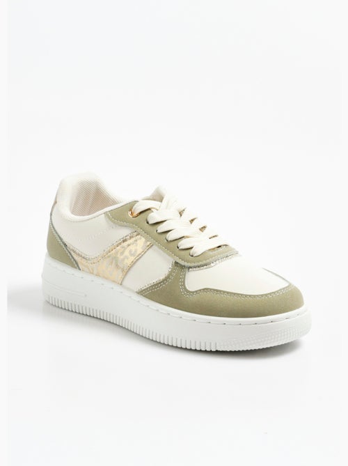 Zapatillas bicolor con detalles metalizados - AFIBEL - Kiabi