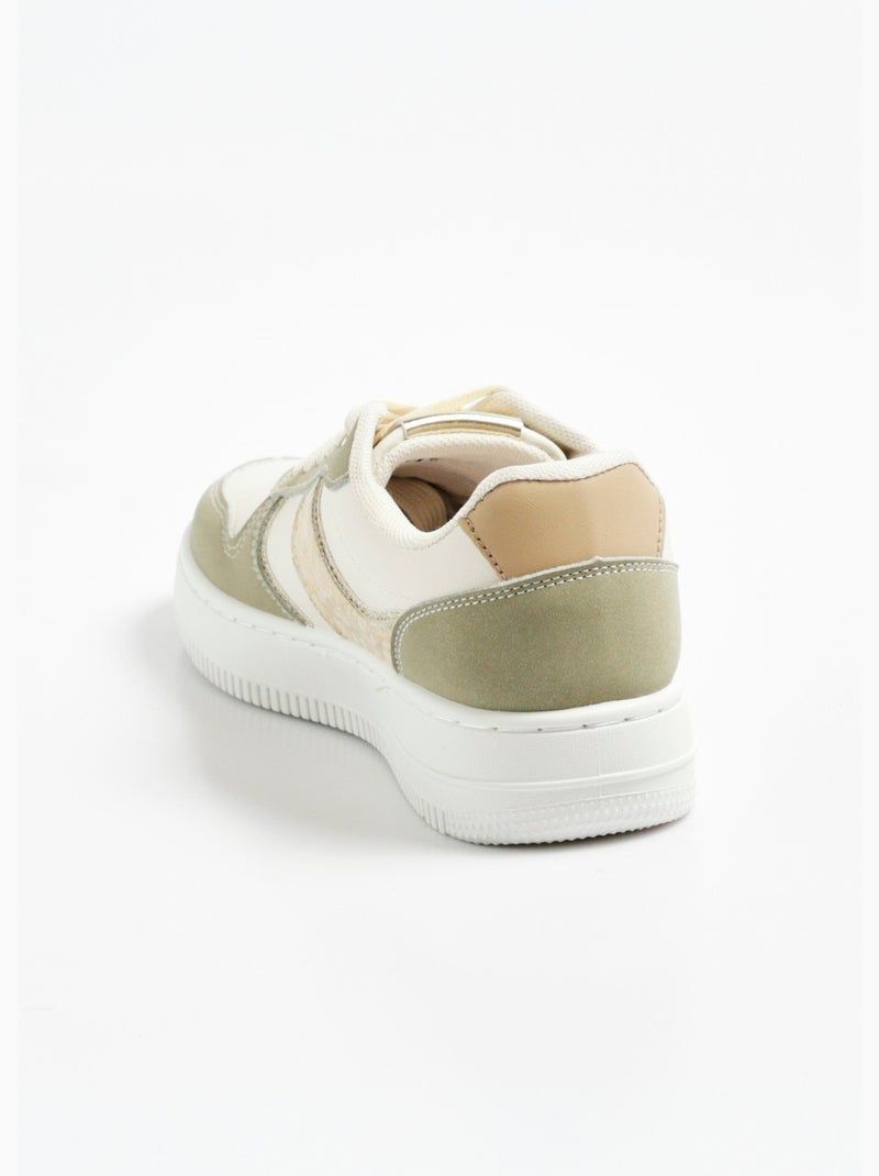 Zapatillas bicolor con detalles metalizados - AFIBEL Verde - Kiabi