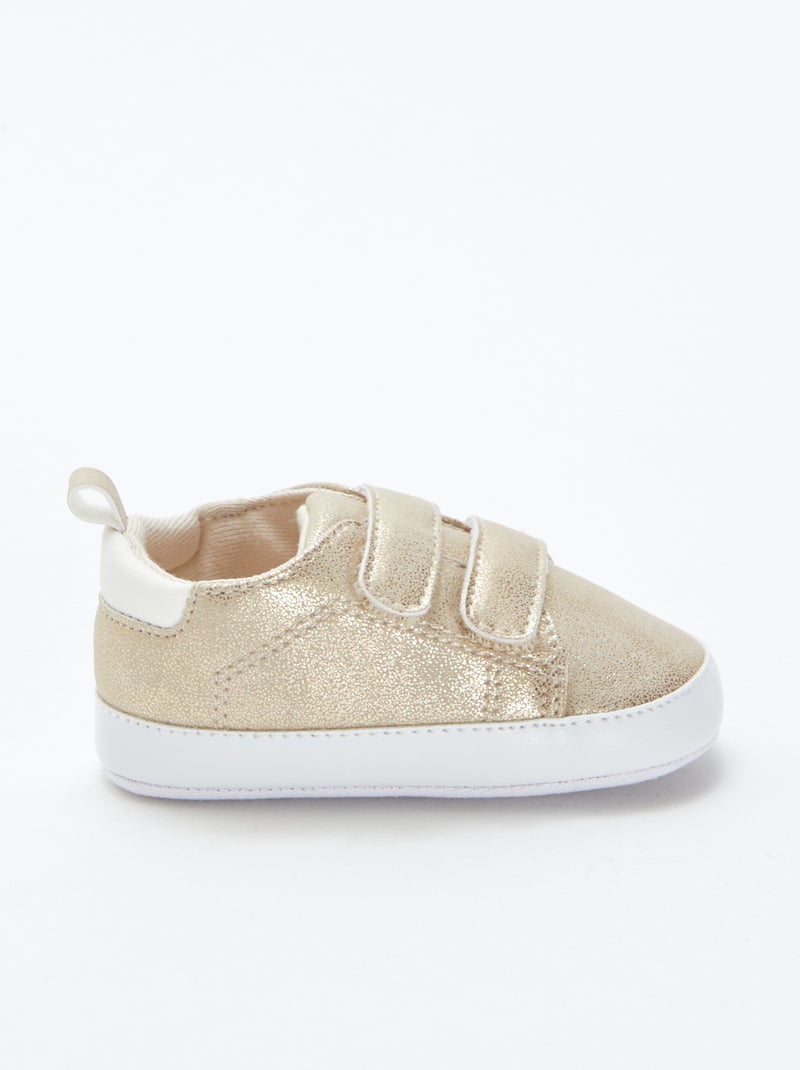 Zapatillas bicolor con velcro Amarillo - Kiabi