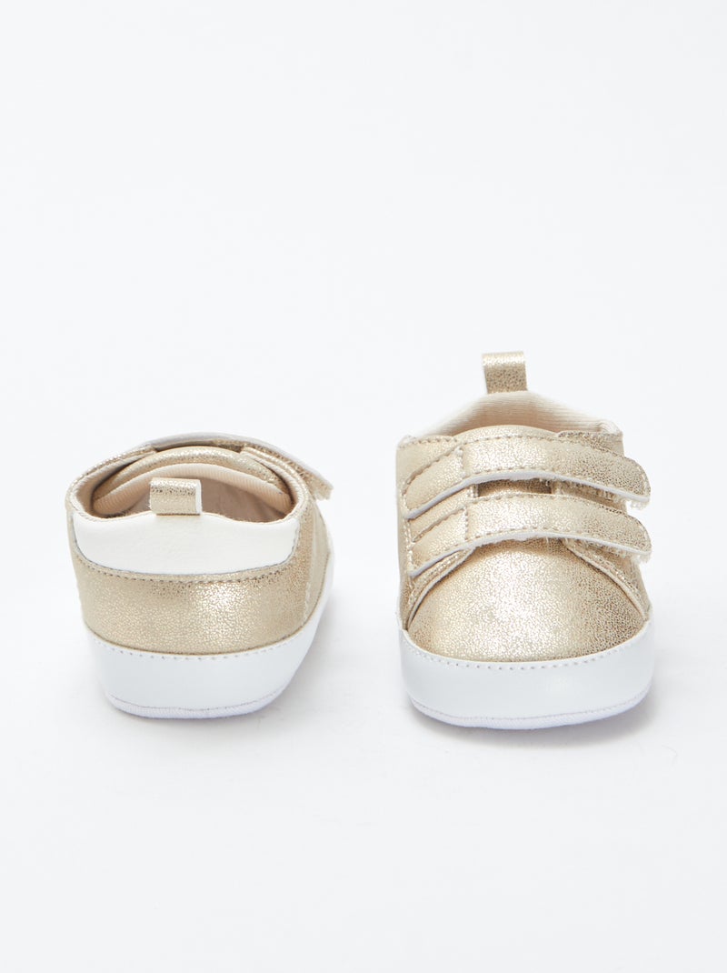 Zapatillas bicolor con velcro Amarillo - Kiabi