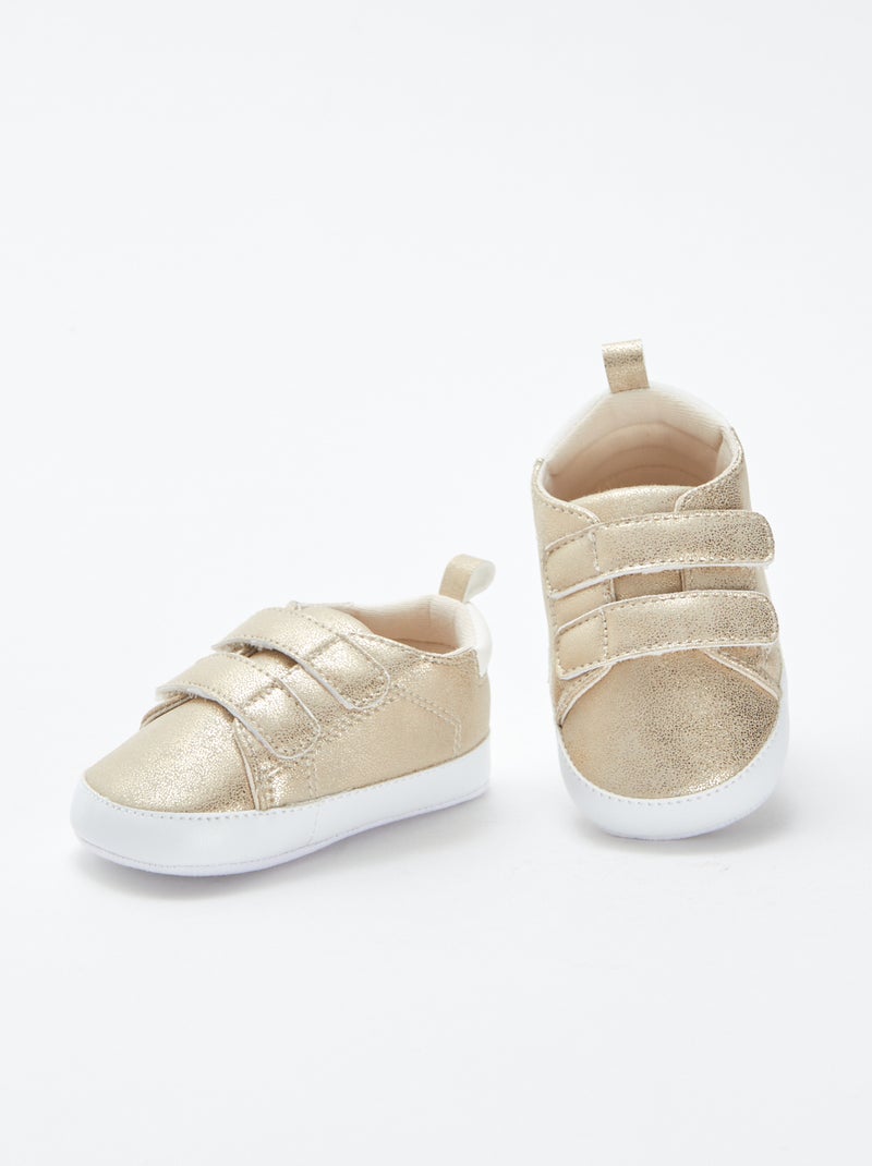 Zapatillas bicolor con velcro Amarillo - Kiabi