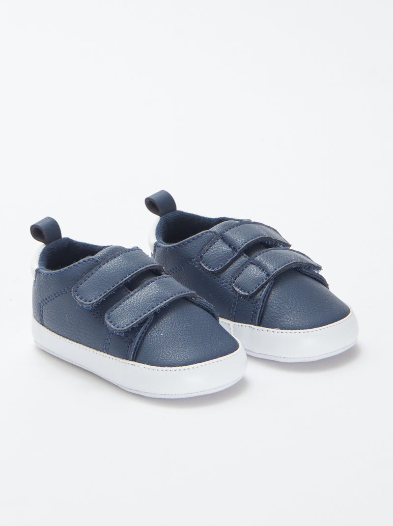 Zapatillas bicolor con velcro Azul - Kiabi