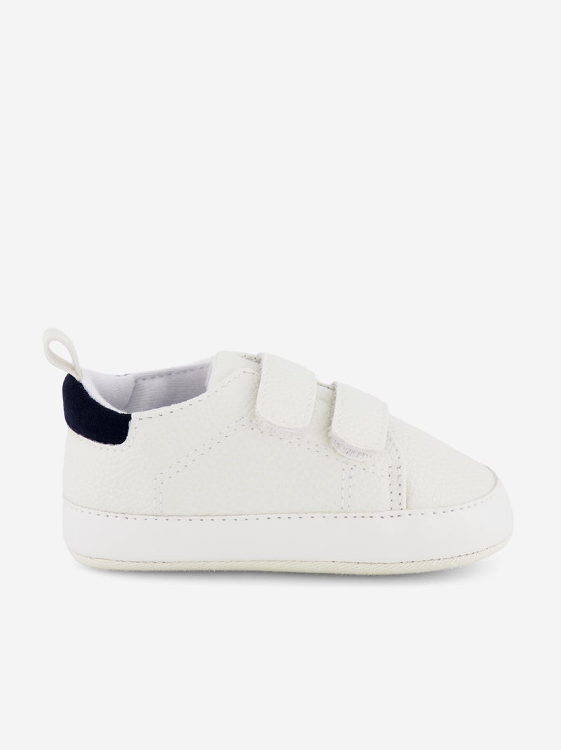 Zapatillas bicolor con velcro Blanco - Kiabi