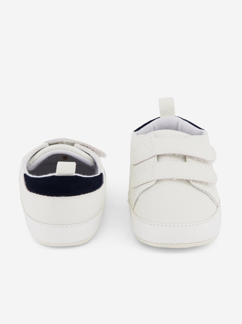 Zapatillas bicolor con velcro Blanco - Kiabi