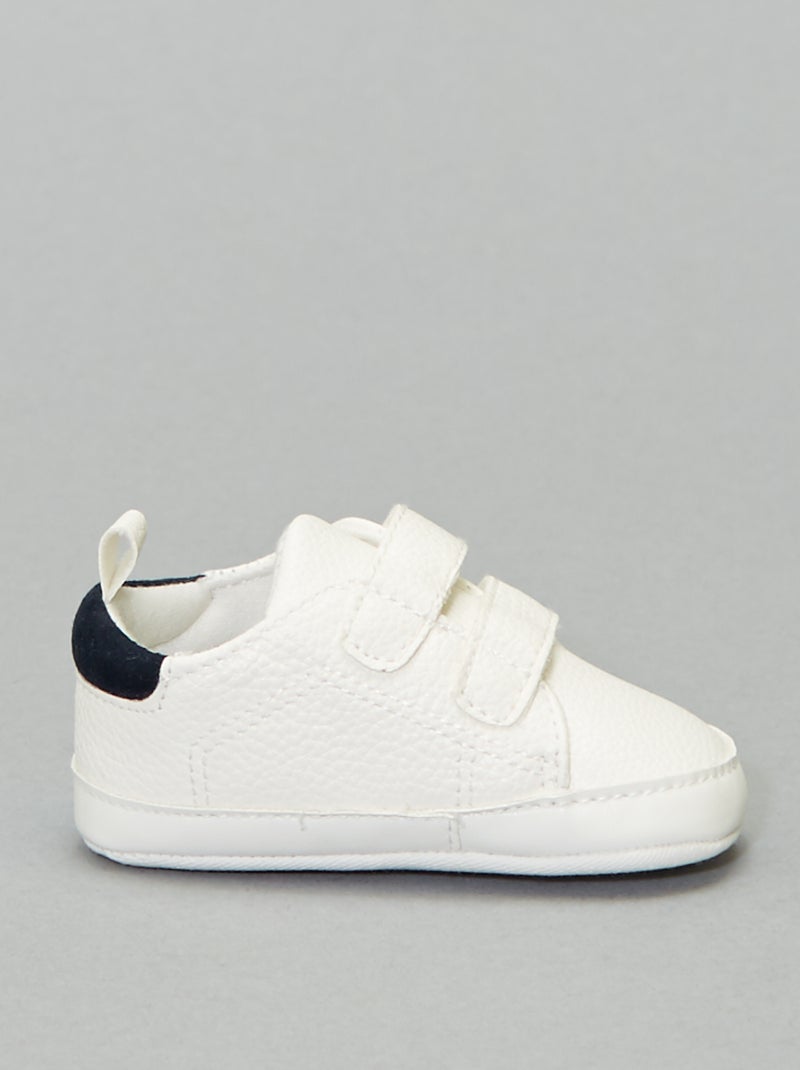 Zapatillas bicolor con velcro Blanco - Kiabi