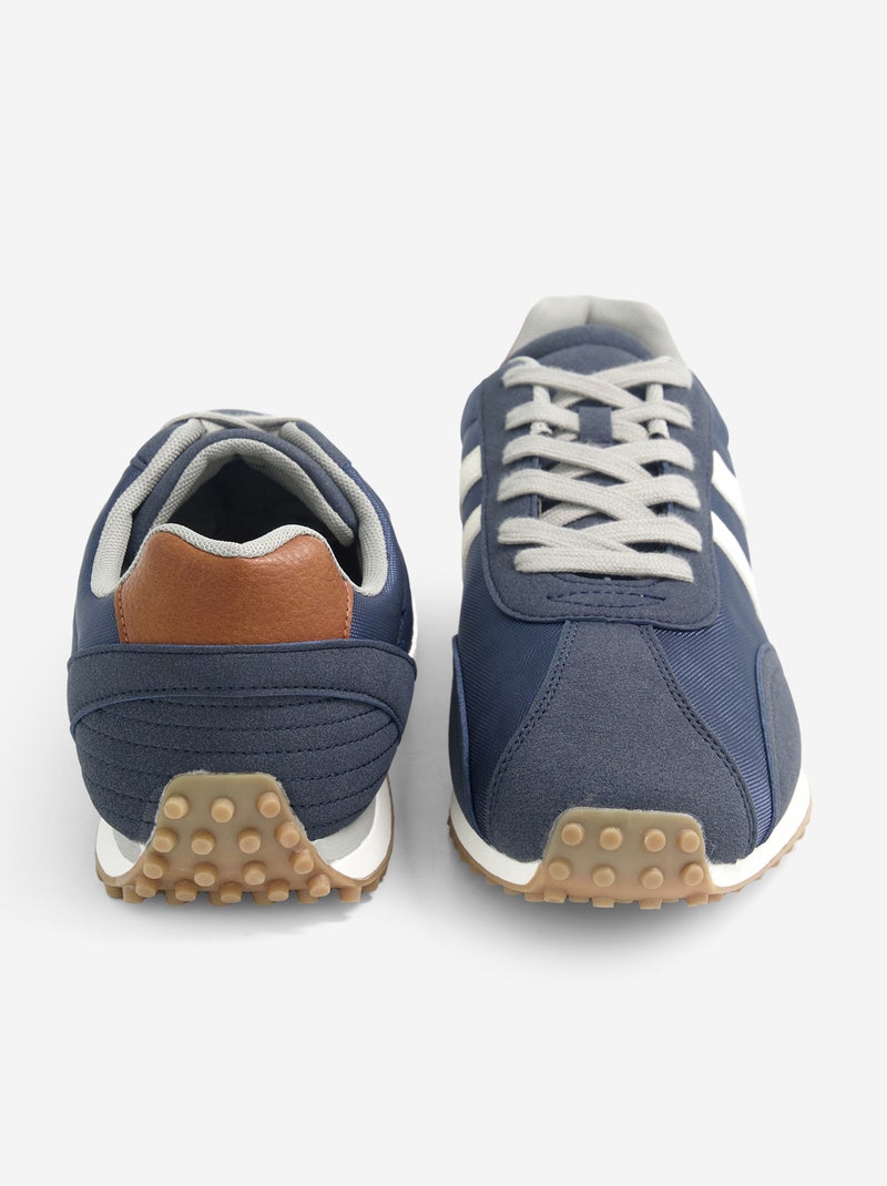 Zapatillas bicolores con cordones Azul - Kiabi