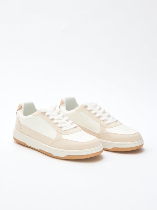 Zapatillas bicolores con detalles dorados - Kiabi