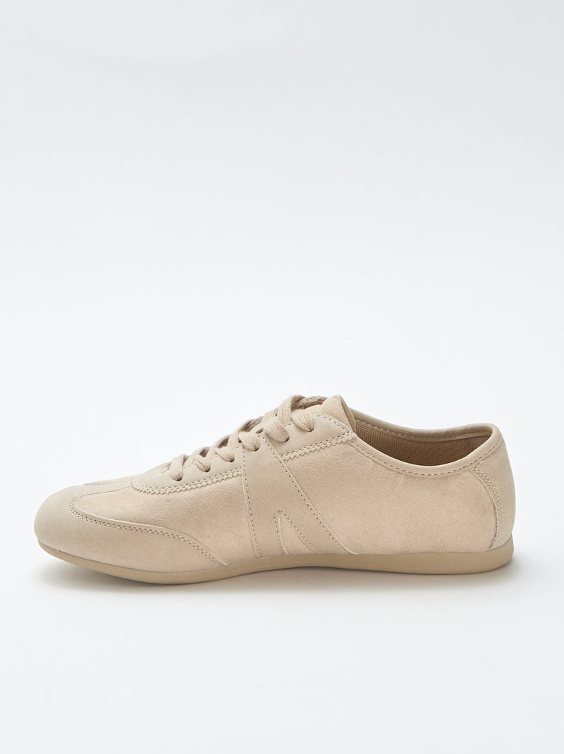 Zapatillas bimateriales lisas Beige - Kiabi