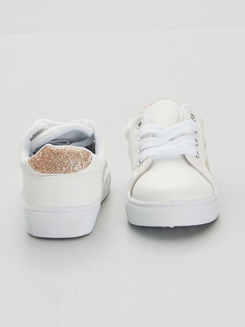Zapatillas blancas apliques corazones blanco - Kiabi