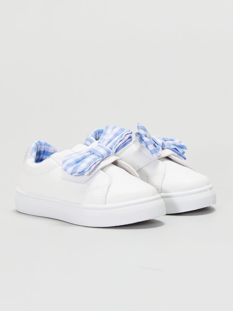 Zapatillas blancas con lazo vichy BLANCO - Kiabi