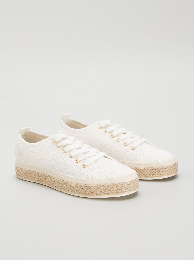 Zapatillas bordadas con cuerda BLANCO - Kiabi