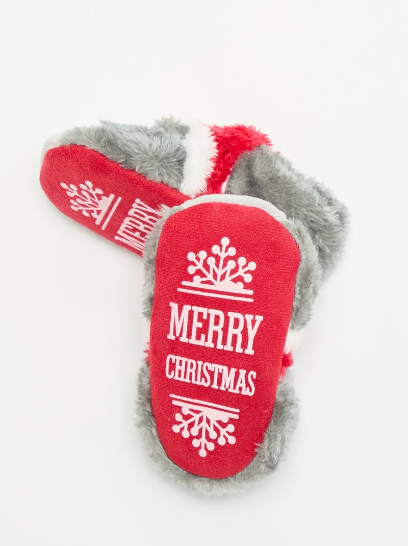 Zapatillas botín de animales 'Navidad' Gris - Kiabi