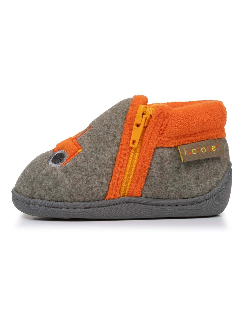 Zapatillas botines con cremallera, fácil de poner, buena bebé niño Isotoner Caqui - Kiabi
