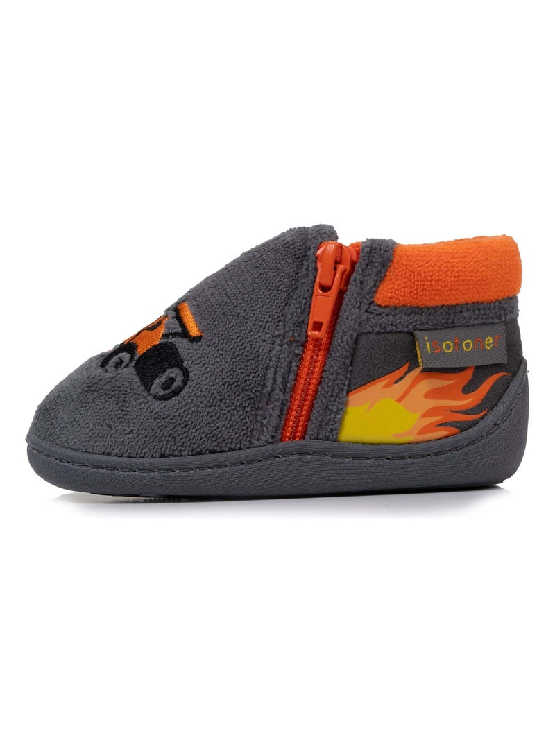 Zapatillas botines con cremallera, fácil de poner, buena bebé niño Isotoner Gris gris - Kiabi