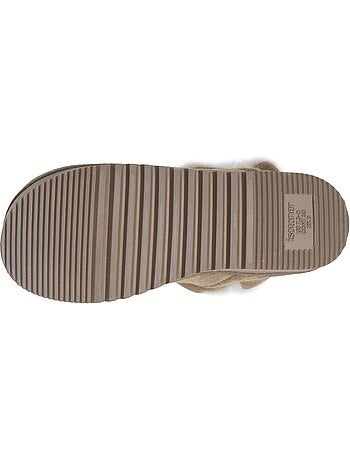 Zapatillas botines cuero color camel, suela de goma con mujer isotoner