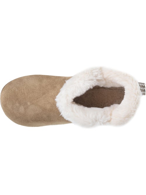 Zapatillas botines cuero color camel, suela de goma con mujer isotoner - Kiabi Zapatillas botines cuero color camel, suela de goma con mujer isotoner - Kiabi