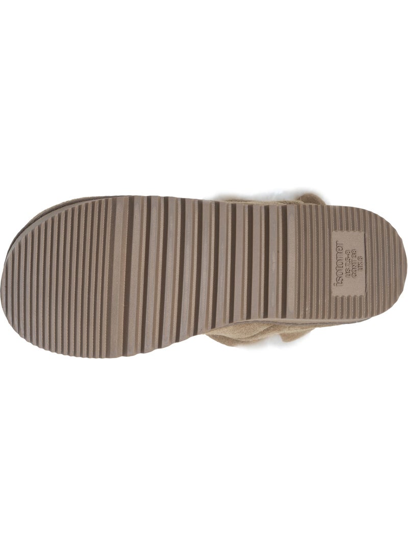 Zapatillas botines cuero color camel, suela de goma con mujer isotoner Camel - Kiabi