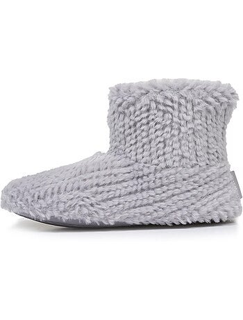 Zapatillas botines imitación de piel, suela antideslizante mujer isotoner